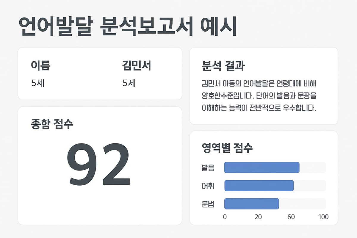 언어발달 보고서 예시